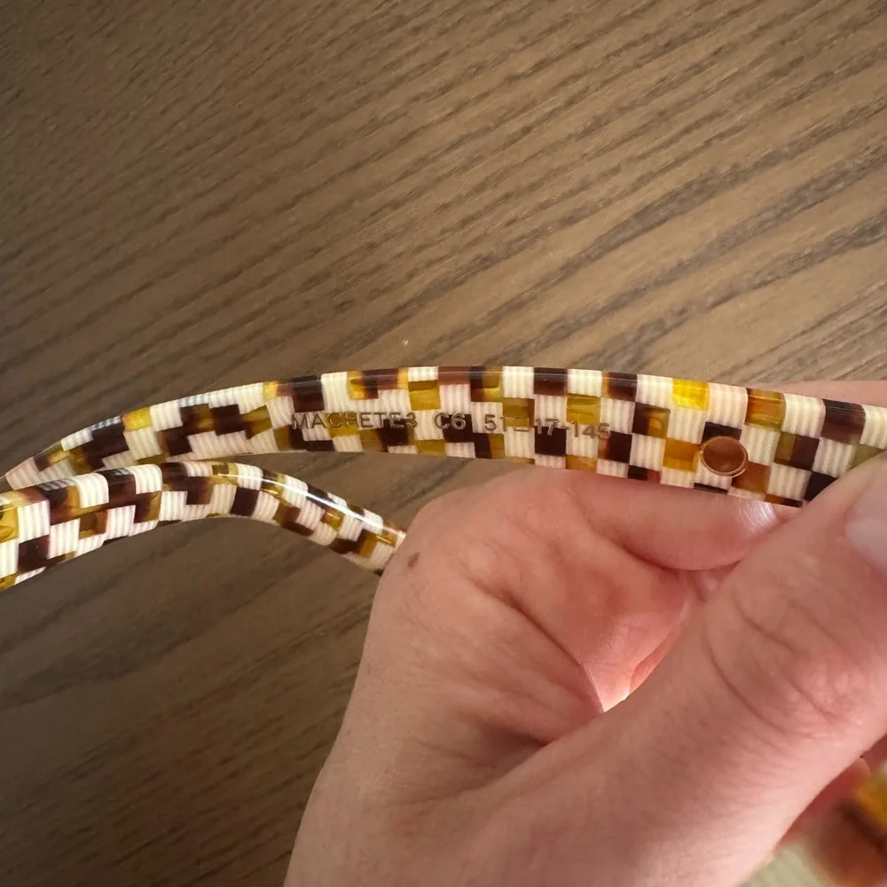 Mosaic Check Cat-Eye Machete Sunglasses